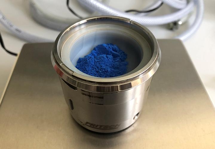 Silver Pot Containing Cerulean Blue Powder