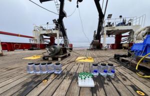 Samples on the deck of the scientific vessel