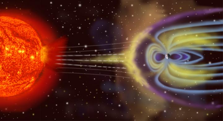 Artist's Depiction of Solar Wind Particles