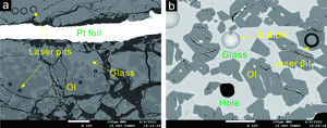 Back-scattered images of recovered samples