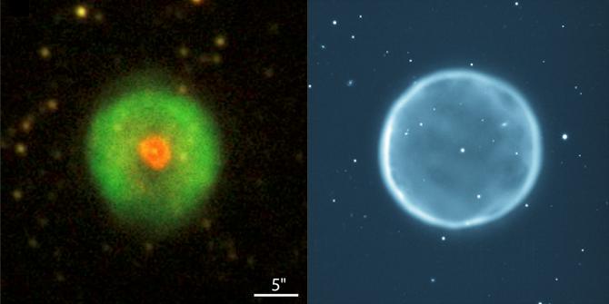 Planetary Nebula HuBi 1 and Planetary Nebula Abell39