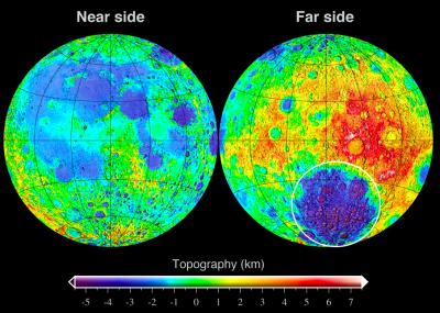 Topographic Map of Earth's Moon