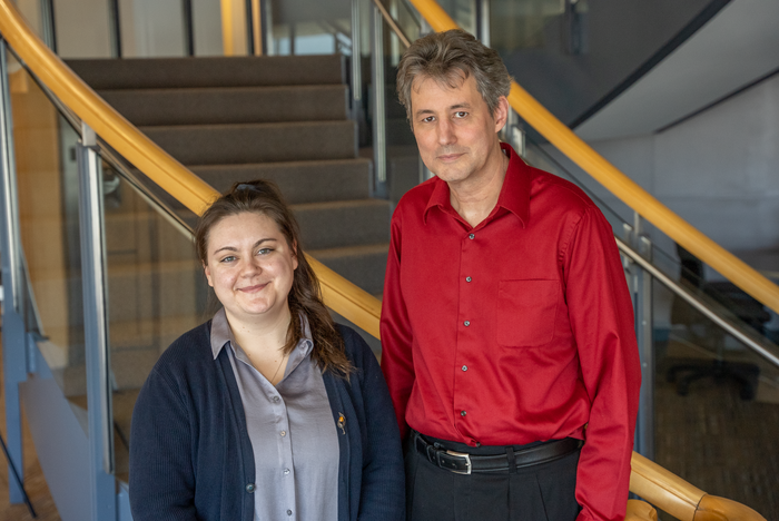 MD/PhD student Erica Kwiatkowski and Patrick Emery, PhD