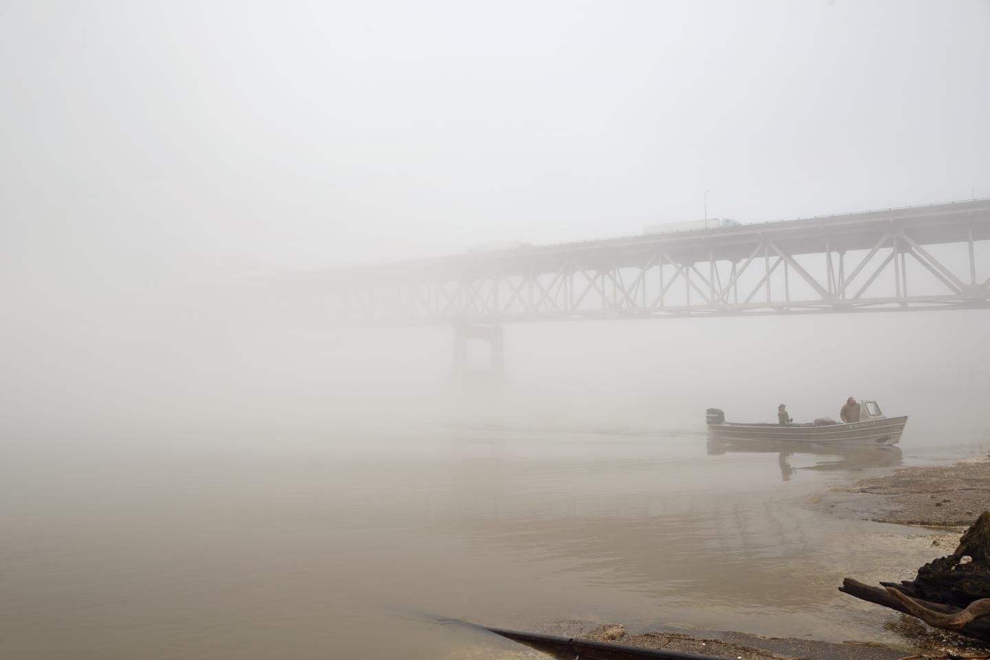 Mississippi River in fog