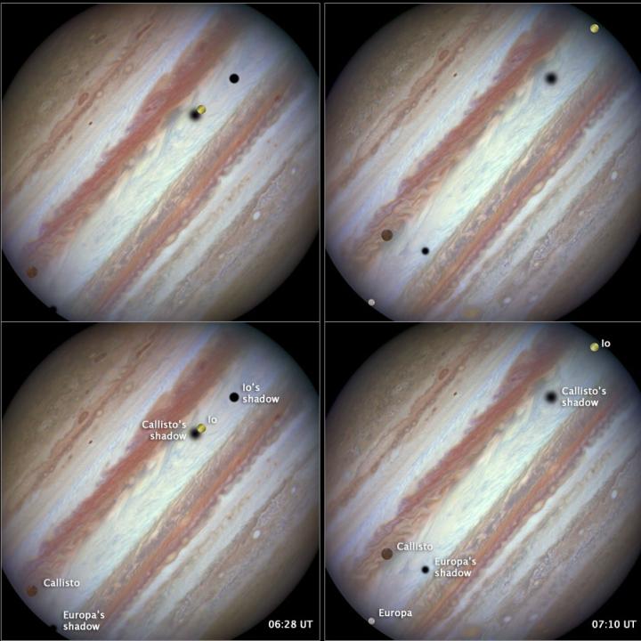 Hubble Captures Rare Triple-Moon Conjunction