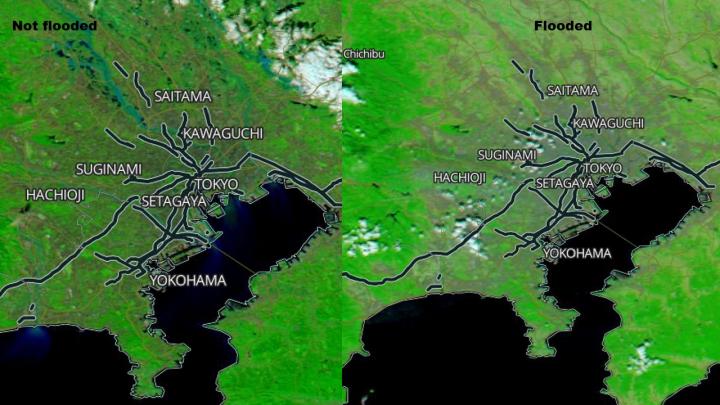 Aqua Image of Flooding in Japan