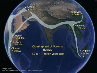 Oldest Spread of <i>Homo</i> to Eurasia