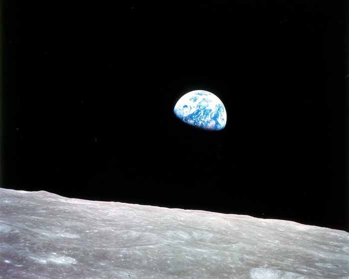 Earth seen from the moon