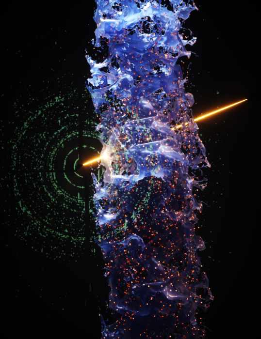 X-ray beam through crystalline powder