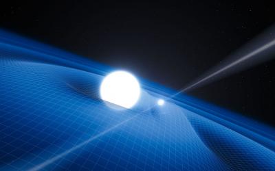 Artist's Impression of the Pulsar PSR J0348+0432 and Its White Dwarf Companion