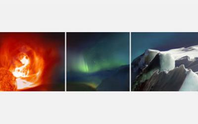 Solar Flare, Aurora Borealis and Glacial Ice