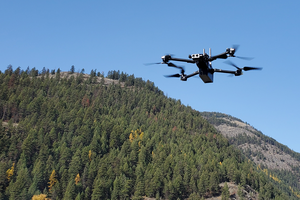 Drone-mounted sensors sense fire and electrical arcing