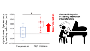 Disruption of performance by auditory perturbation and its mechanism