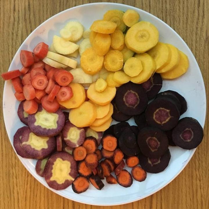 Chopped carrots - different colours