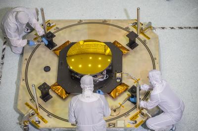 Webb Telescope's Secondary Mirror Looks Like Giant Sun