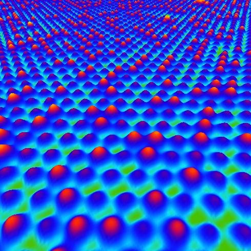 Close-up of the semiconducting 2D alloy