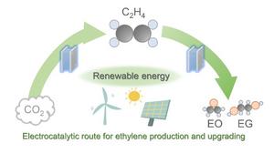 Upgrading ethylene via renewable energy-driven electrocatalysis