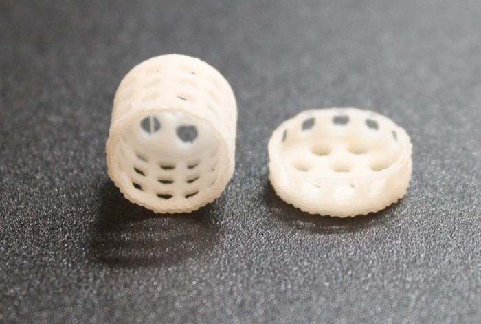 Photo of 3D-printed P4HB empty scaffold for nipple reconstruction
