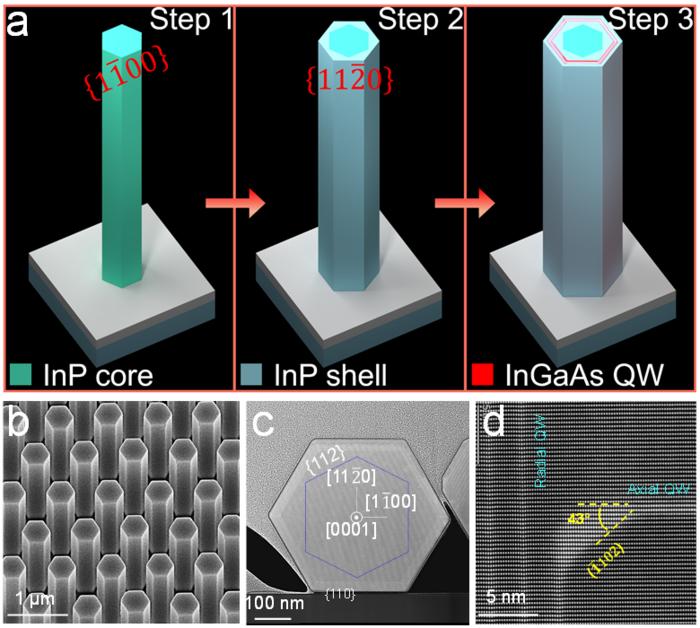 Structural and characterization of the MQW NW array.