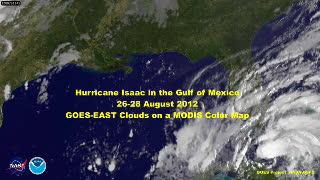 Satellite Animation of Hurricane Isaac Nearing Louisiana, Mississippi