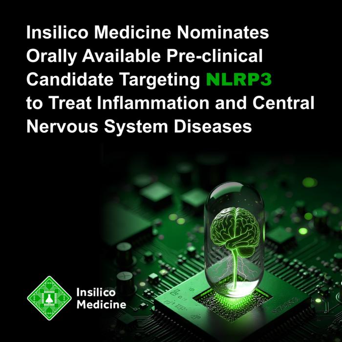 Insilico Medicine (“Insilico”), a clinical-stage generative artificial intelligence (AI)-driven drug discovery company, today announced the nomination of ISM8969, an orally available NLRP3 inhibitor as pre-clinical candidate.