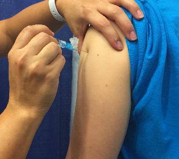 A Person Receives a Seasonal Influenza Vaccine