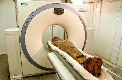 Mummy Receiving CT scan