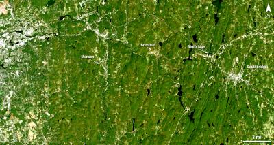 Landsat image Before Tornado on Oct. 8, 2010
