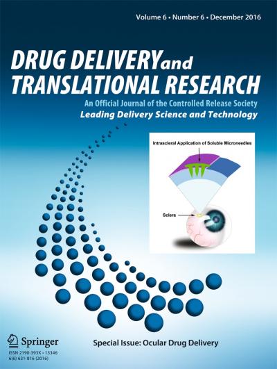 Cover: <i>Drug Delivery and Translational Research</i>
