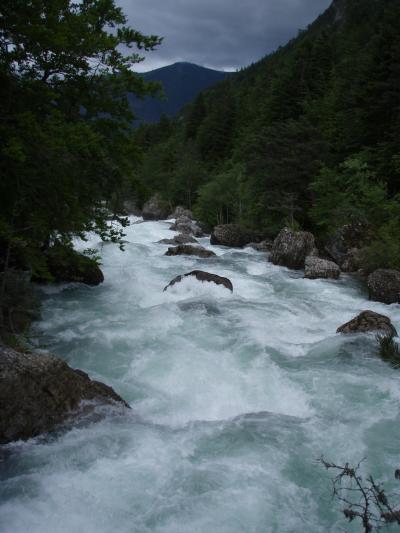 Fast-Flowing River in the French Alps