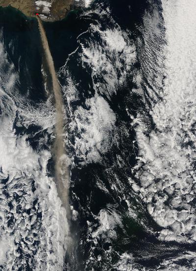 Eyjafjallajokull Volcano's Ash Plume Streaming Steadily in NASA Image