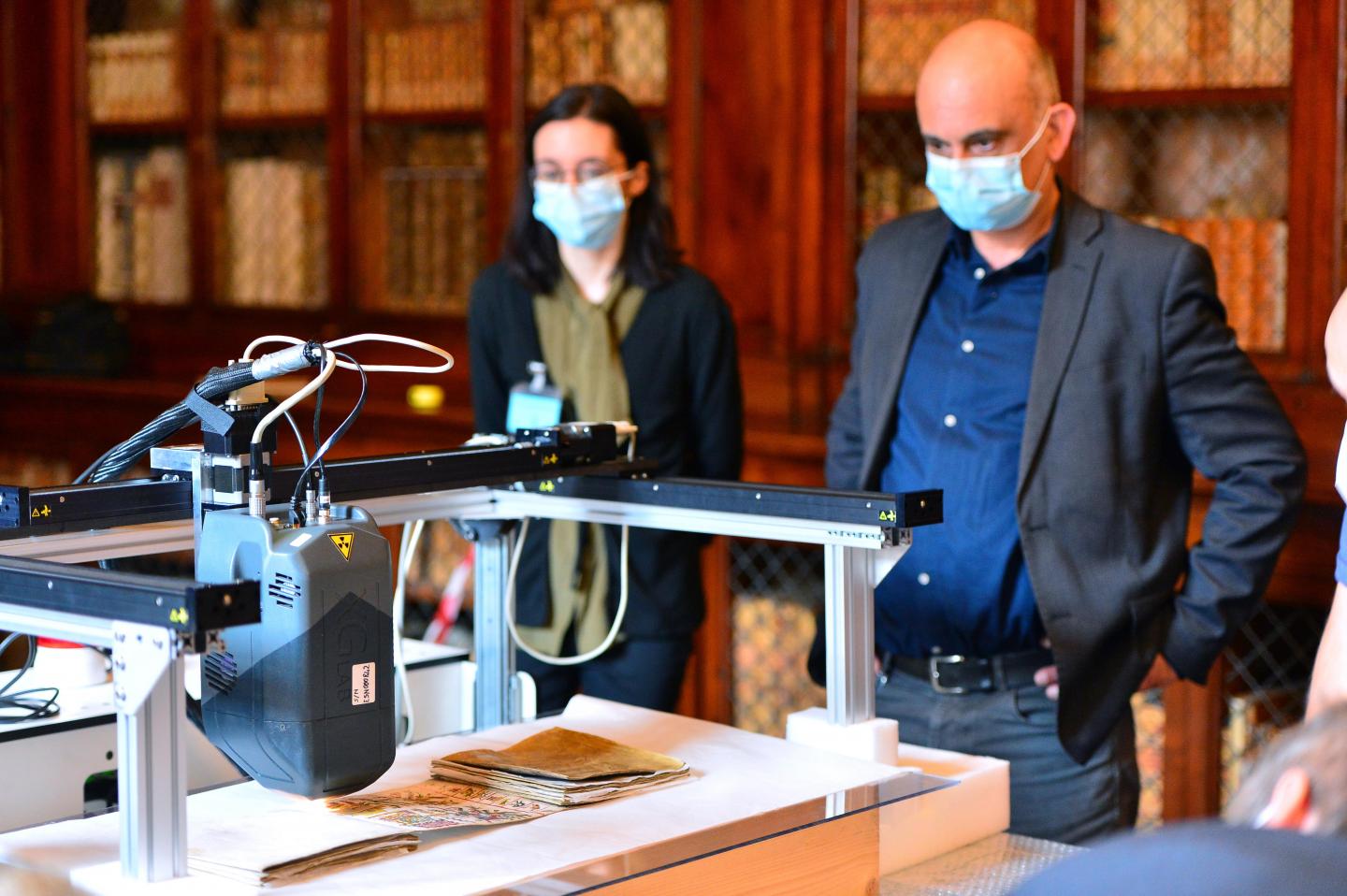 Researchers at work on the Codex Cospi