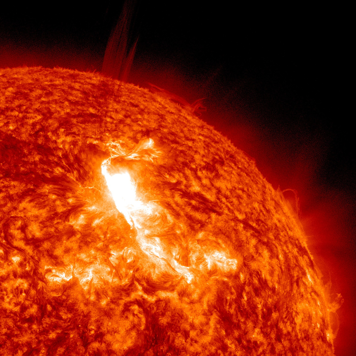Solar flares erupt from the Sun's surface, January 2012
