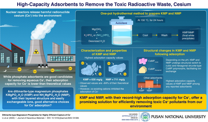 Pusan National University researchers have developed high-adsorption capacity magnesium phosphates for highly efficient capture of radionuclide cesium