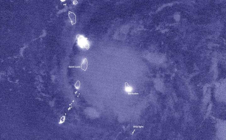 Suomi NPP Nighttime Image of Dorian