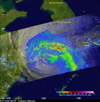 TRMM Captured Rainfall Rates in Typhoon Bolaven