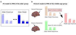 PMS comparison between empirical, modeled, and perturbation conditions.