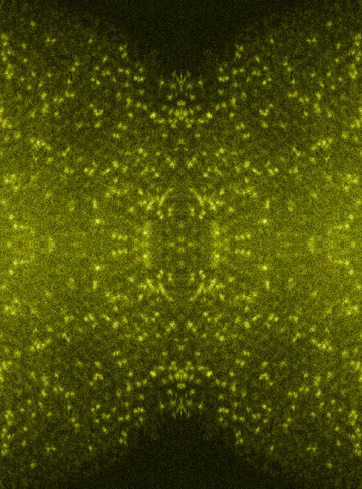 Iridium atoms (colored spots) sprinkled on manganese oxide. This combination allowed high hydrogen production using 95% less iridium.