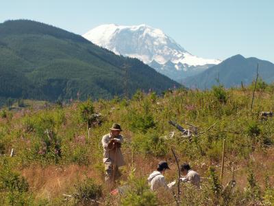 Geophysicist Near Mount Rainier, Wash.
