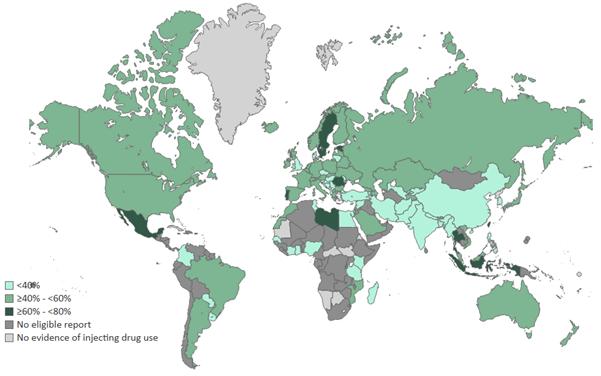 Estimated Prevalence of HCV Viraemic Infection Among Current PWID, By Country
