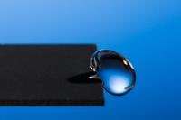 Water Droplet Bounces off Super-Hydrophobic Metal