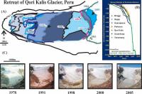 Map of Qori Kalis Glacier, Peru