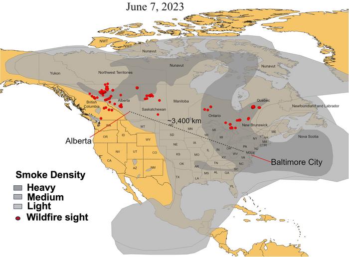 Distribution of Wildfire Smoke During June 2024 Summer Fires