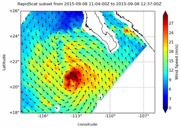 RapidScat image of Linda