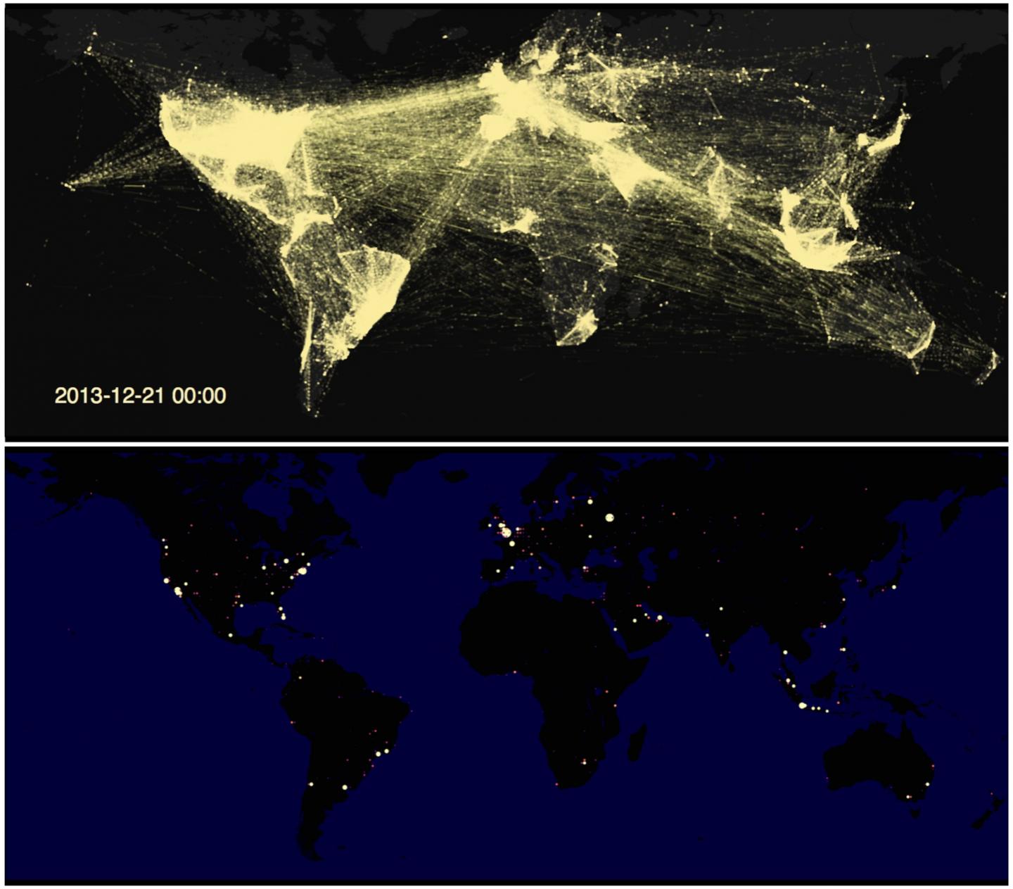 Visualization of the Network Associated with Twitter Global Communication