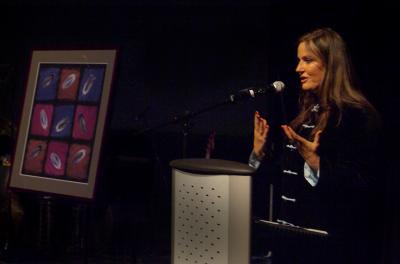 Barbara Orbison Accepts Whirligig Artwork