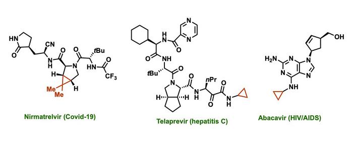 Chemical structures of drugs with cyclopropanes