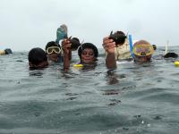Fiji Fishers Showing off Catch during a Periodic Harvest from their Closure