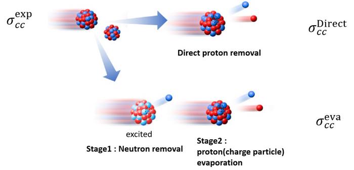 Schematic view of the charge-changing reaction