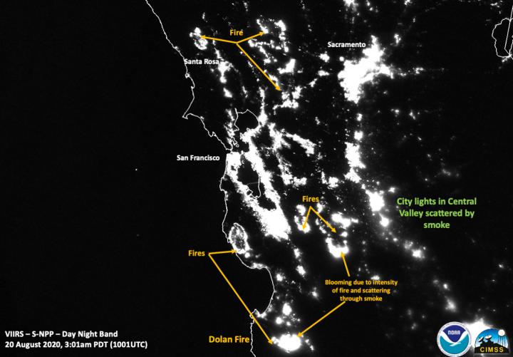 Suomi NPP Image of California Fires